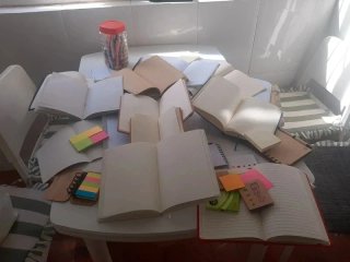 Lote de blocs de notas, cuadernos y post-its