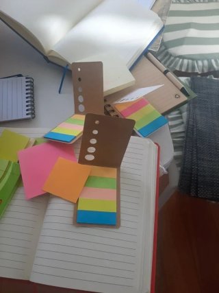 Lote de blocs de notas, cuadernos y post-its