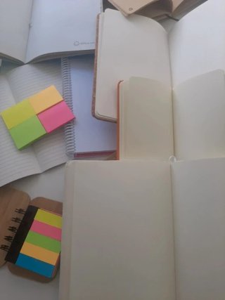 Lote de blocs de notas, cuadernos y post-its