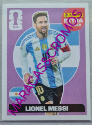 EXTRA STICKER MORADO LIONEL MESSI FIFA WORLD 2026