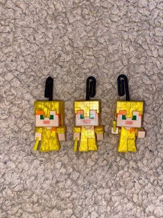 3 Figuras Minecraft Doradas