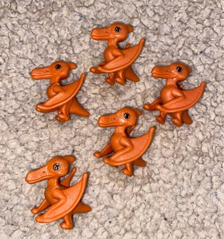 5 Figuras Kinder Dinosaurios Naranja