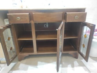 Mueble de baño madera y mármol
