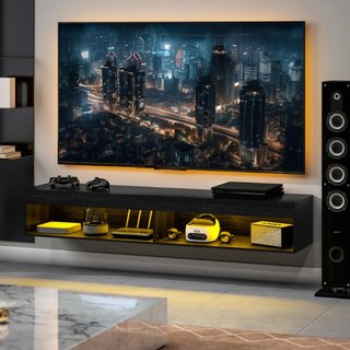 Mueble de TV suspendido de hasta 75" con luces LED