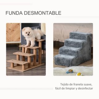 Escalera para mascotas gris
