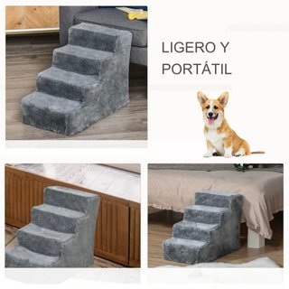 Escalera para mascotas gris