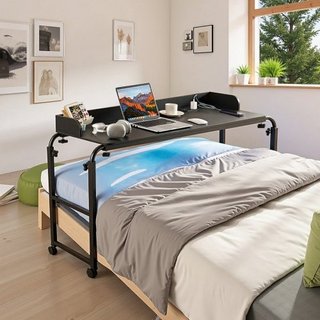 Tavolo da letto, comodino mobile con 4 ruote (2 co
