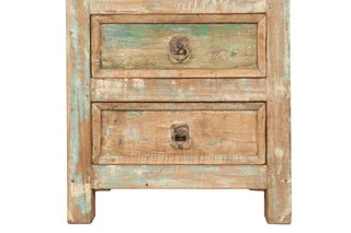 Comodino in legno massiccio riciclato con finitura