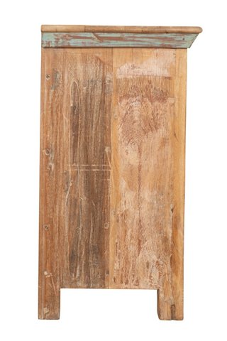 Comodino in legno massiccio riciclato con finitura
