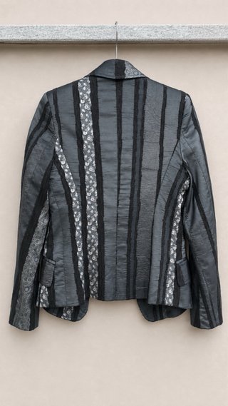 Blazer nero con ricami argento