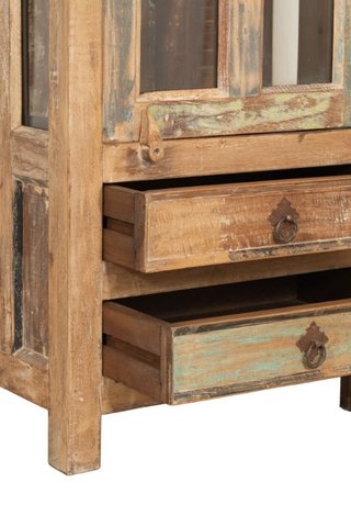 Vetrina in legno massiccio riciclato con finitura