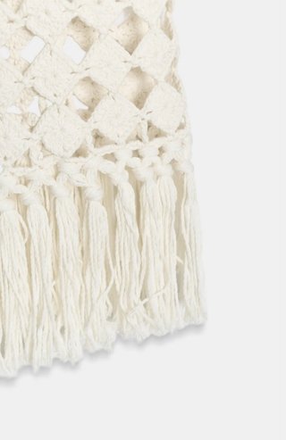 Falda crochet Zara flecos talla M Rocio Osorno