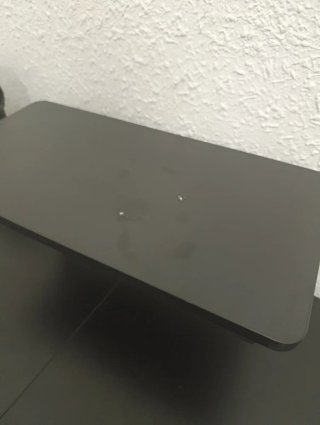 Escritorio esquinero negro con soporte