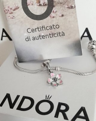 Charm Pandora Fiore Ciliegio Rosa Argento