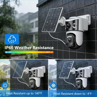 CALIKE C cámara 8MP 2.4GHz solar doble lente PTZ