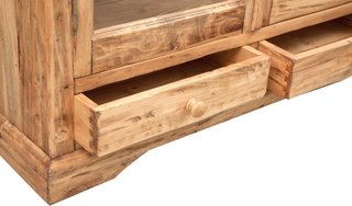 Vetrina Country in legno massello di tiglio con fi