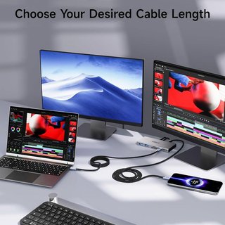 BAWIOFIAU USB‑C a USB-C M-M 40Gbps 240W 8K 2M