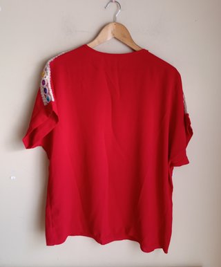 Conjunto rojo con cenefa nuevo talla única