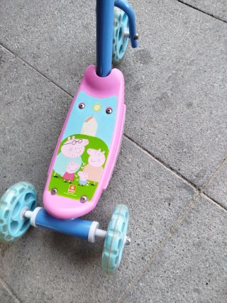 Patinete Peppa Pig 3 Ruedas Rosa y Azul