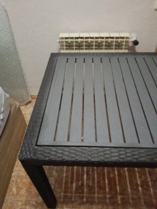 Mesa de jardín/terraza ratán y plástico