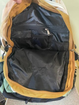 Mochila The North Face beige y verde