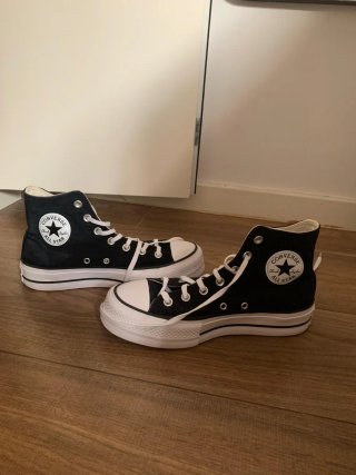 Converse plataforma negras talla 39
