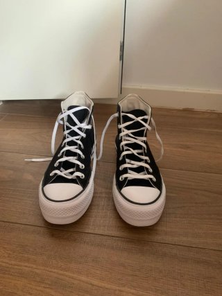 Converse plataforma negras talla 39