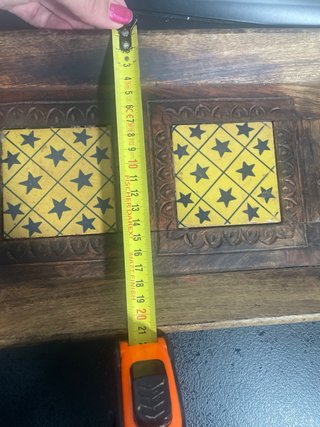 Bandeja rústica de madera con estrellas