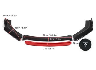 Parachoques Delantero Universal Negro/Rojo