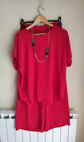 Conjunto rojo pantalón talla única