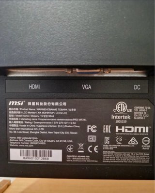 Monitor MSI PRO MP241 23.8 LED Negro