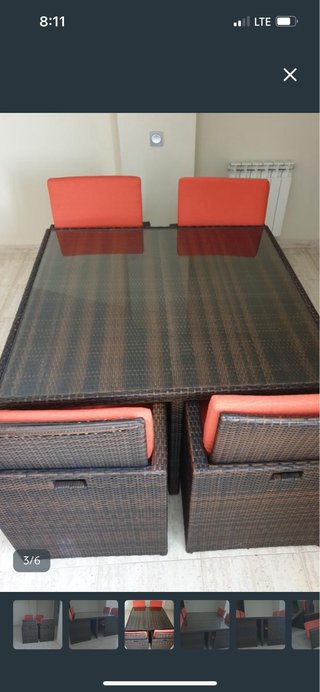 Encimera de cristal templado de 120x120.