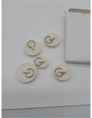 NITAIUN 5 Pezzi Tappo di Lavandino Drenaggio Tappo di Scarico Lavandino Innesto 5 Taglie Bianco con Anello di Tiro Tappi di Drenaggio