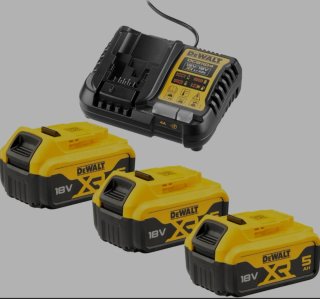 Kit 3 batterie 18V 5Ah + caricatore DEWALT