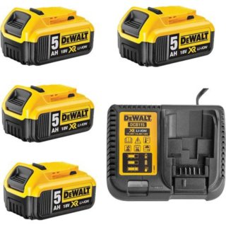 Kit 4 Batterie 18V 5Ah + Caricatore DEWALT