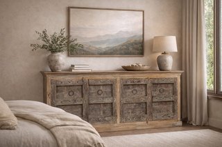 Credenza in legno massiccio riciclato con finitura