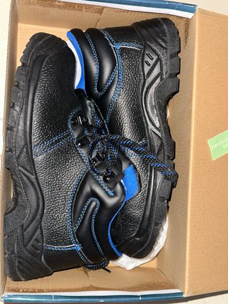 Zapatos de seguridad negros y azules