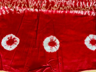 Conjunto Falda y Camisa Batik Rojo y Blanco