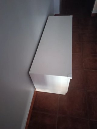 Mueble TV blanco con 2 cajones