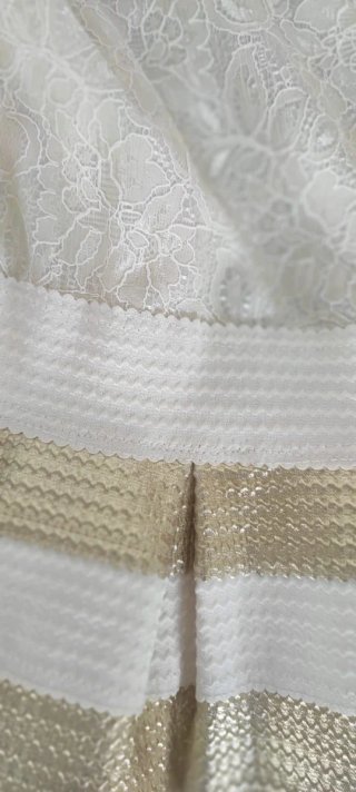 Vestido LANER corto dorado y blanco
