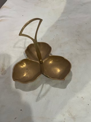 Porta caramelle in ottone a 3 scomparti