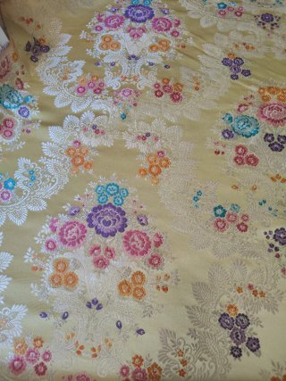 Tela brocada floral para traje de fallera