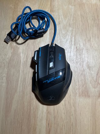 Ratón Gamer Zelotes Negro y Azul