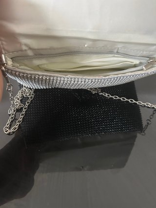 Mini borsa strass argento