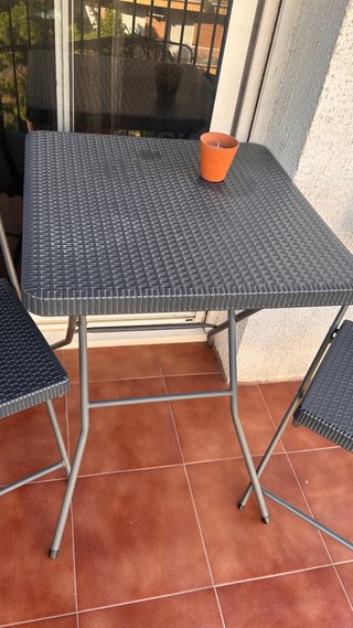 Conjunto mesa y 2 sillas terraza/balcón