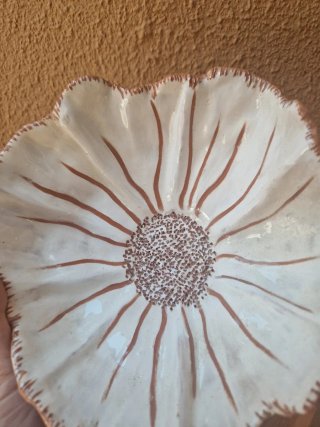 Cuenco flor cerámica artesanal