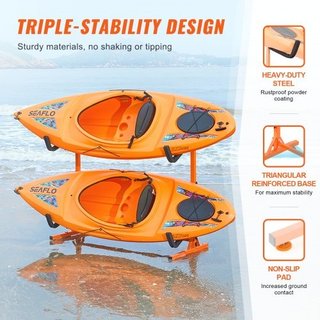 Porta Kayak Autoportante, Supporto per 2 Kayak