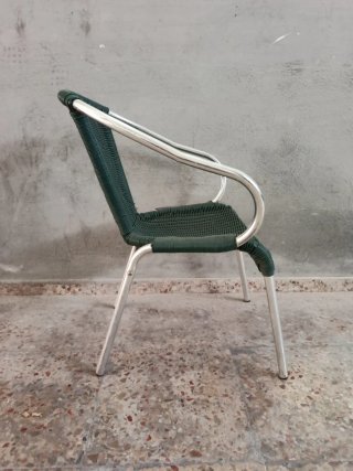 6 Sillas de jardín aluminio rejilla impermeable