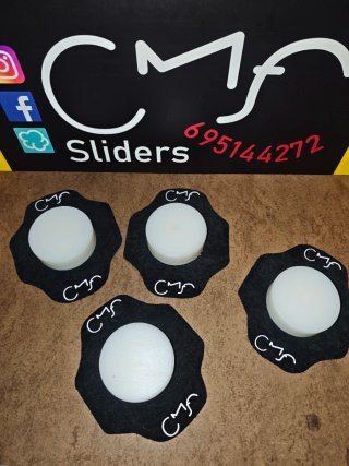 2 juegos sliders CMF logo blanco