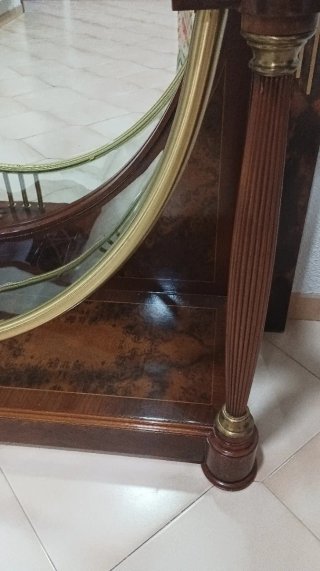 Mueble tocador espejo madera y cristal